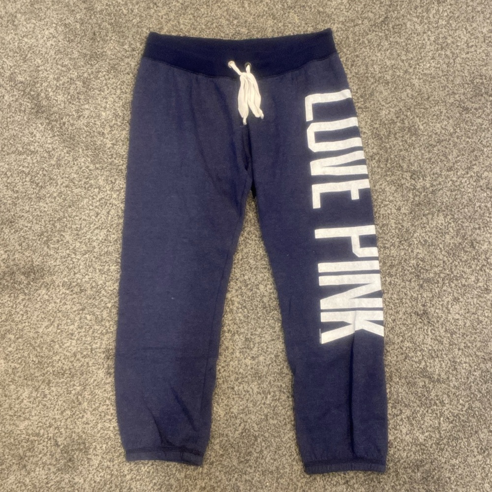 PINK capri sweats - navy blue